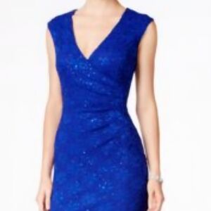 Connected Apparel Royal Blue Sequin Mini Dress Worn Once